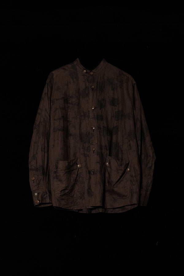 Mutedance 24 Spring/Summer Tussah Silk/Linen Round Neck Jacket Shirt Series MD-MD24SS177-ZONG PM134